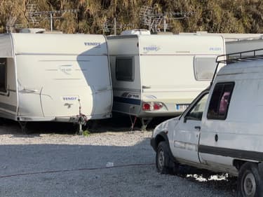 Des caravanes de gens du voyage à Cagnes-sur-Mer en décembre 2023. (Illustration)
