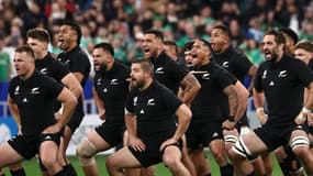 Le haka des All Blacks avant leur quart de finale de la Coupe du monde de rugby, 14 octobre 2023