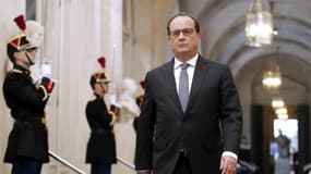 François Hollande à son arrivée devant le Congrès à Versailles, le 16 novembre 2015.