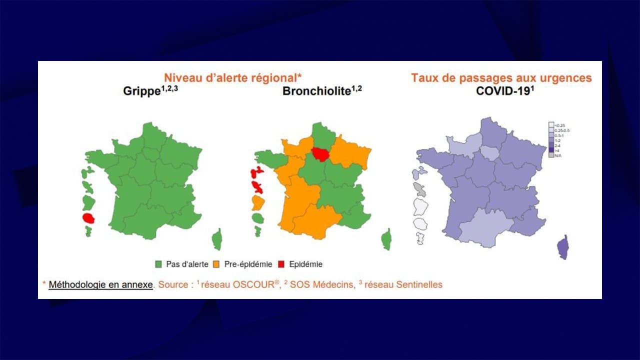 Covid Octobre 2023 Bronchiolite: l'Île-de-France, la Guadeloupe et la Martinique passent en phase épidémique