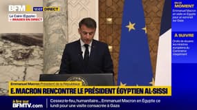 En déplacement en Égypte, Emmanuel Macron "condamne" les frappes israéliennes sur Gaza