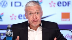 Didier Deschamps lors de la conférence de presse avant les matchs amicaux de mars, le 14 mars 2024