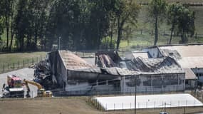 Le site de l'Ain incendié. - Fabrice COFFRINI / AFP