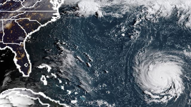 L'image satellite montrant l'ouragan Florence près de la côte est des Etats-Unis, dans l'océan Atlantique.