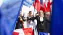Marine Le Pen devant ses militants le 1er Mai 2012