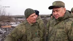 Le ministre de la Défense russe Sergueï Choïgou s'affiche sur le front ukrainien, dans une vidéo diffusée le 22 décembre 2022.
