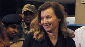 Valérie Trierweiler lors de son départ de Bombay.