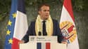 Emmanuel Macron délivre un discours lors d'un déplacement en Polynésie française, le 28 juillet 2021.