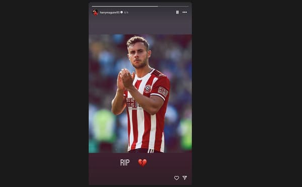 Hommage de Harry Maguire à George Baldock, retrouvé mort à son domicile, le 9 octobre 2024