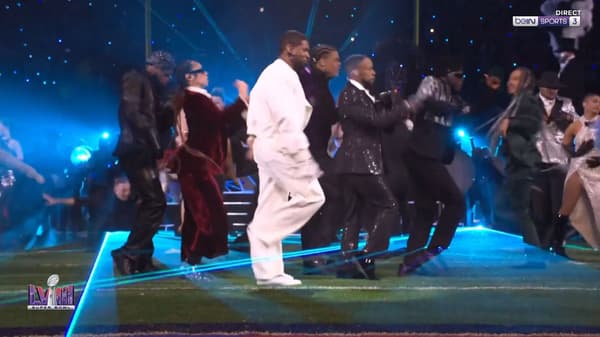 Usher during his Super Bowl halftime concert, 02/12/2024