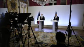 Jean Castex et Olivier Véran s'expriment après le conseil des ministres, lundi 27 décembre 2021