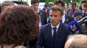 Emmanuel Macron en déplacement à Gaillac, dans le Tarn.