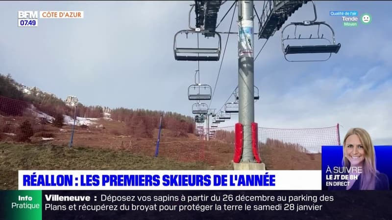 Les premiers skieurs de l'année à Réallon