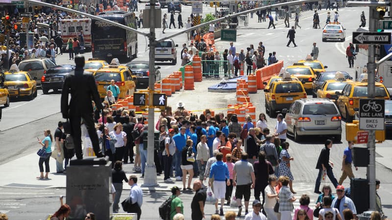 Times Square, un des quartiers les plus touristiques de New York.