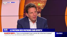 Geoffroy Roux de Bézieux (MEDEF): "J'ai vu un président qui a envie de réformer le pays (...) qui je pense, est prêt à changer de méthode"