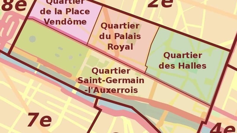 Les quatre grands secteurs du 1er arrondissement