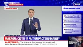 Front populaire: Emmanuel Macron qualifie l'union de la gauche d'"indécente"