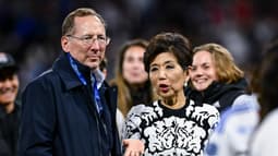 John Textor et Michele Kang avant un match de l'OL en mai 2024