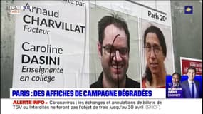 Paris: des affiches de campagne dégradées   