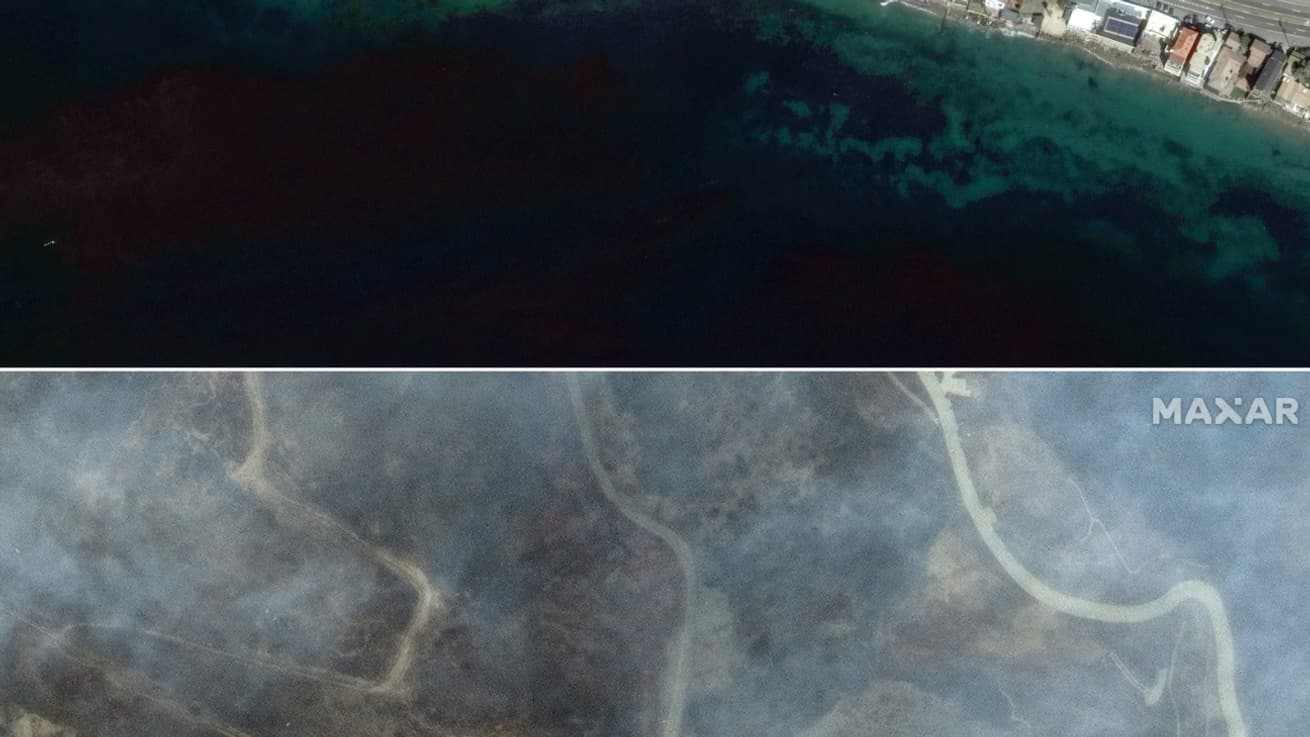 Une image satellite des feux qui ravagent la Californie, janvier 2025