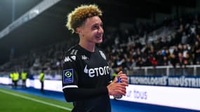 Eliesse Ben Seghir avec l'AS Monaco, à Auxerre le 28 décembre 2022