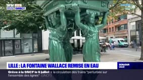 Lille: la fontaine Wallace de la place Léon Trulin remise en eau