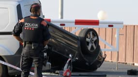 Une voiture impliquée dans l'attaque Cambrils, en Catalogne. 