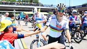Tadej Pogacar après la 11e étape du Tour de France, le 16 juillet 2025