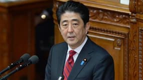 Shinzo Abe, le 24 janvier dernier devant la Diète japonaise.