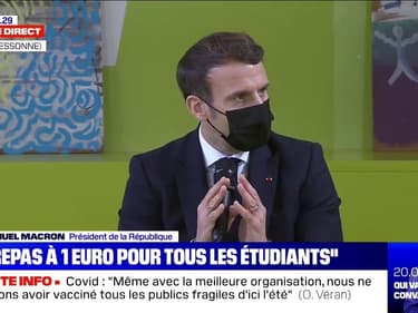 Emmanuel Macron: "Un étudiant ou une étudiante a le droit d'avoir 20% de son temps en présentiel"