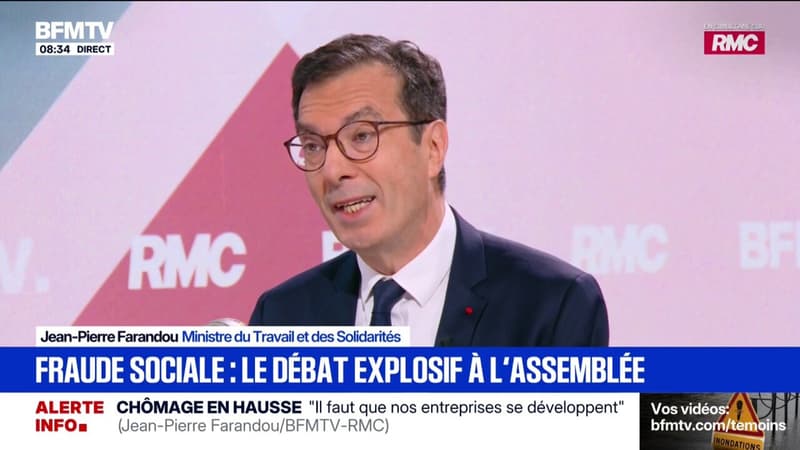 Fraude sociale: "Les plus gros fraudeurs ne sont pas les particuliers (...) C'est un petit nombre d'entreprises", affirme Jean-Pierre Farandou, ministre du Travail et des Solidarités