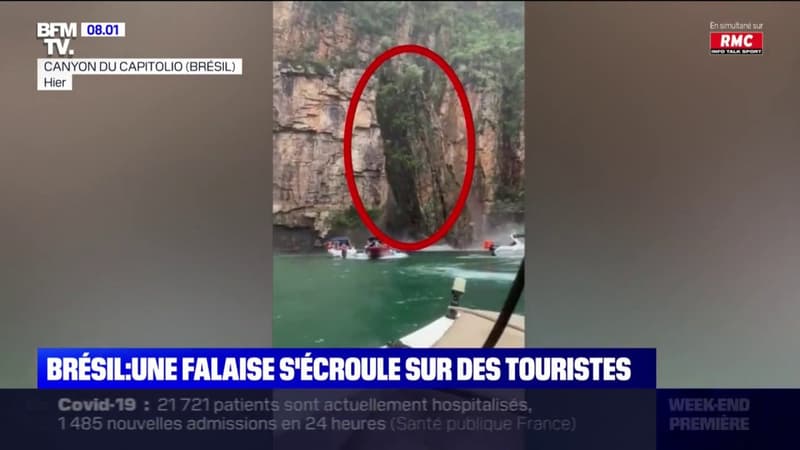 Brésil: une falaise s'écroule sur des touristes et fait plusieurs morts