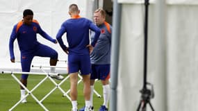 Steven Bergwijn, Stefan De Vrij et Ronald Koeman avec les Pays-Bas le 05/07/2024