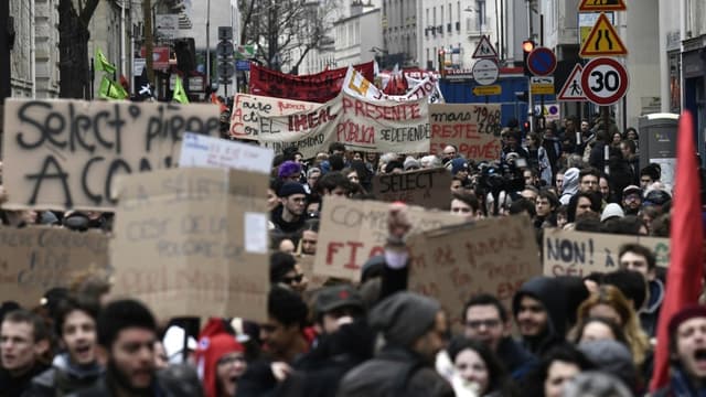 Manifestants le 22 mars.