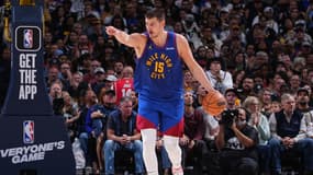Nikola Jokic lors du premier match de la saison régulière remporté par Denver contre les Los Angeles Lakers (119-107), le 24 octobre 2023