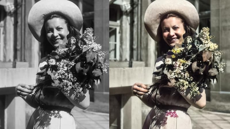 Colourise redonne des couleurs à une photographie de 1945.