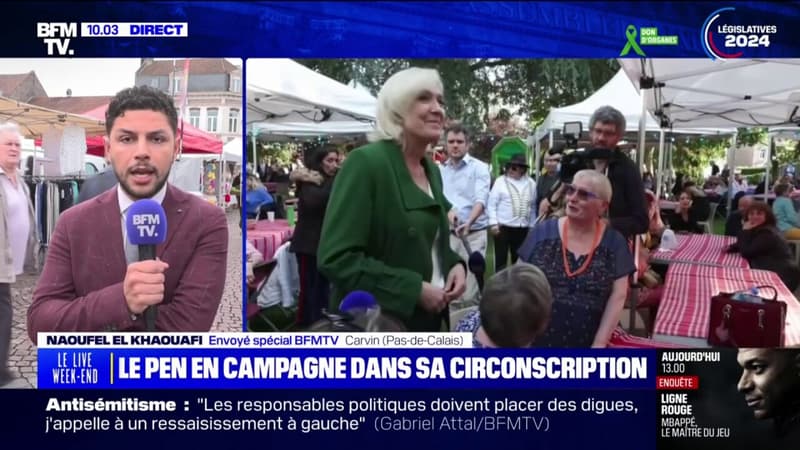 Législatives: Marine Le Pen est attendue sur le marché de Carvin, dans sa circonscription du Pas-de-Calais