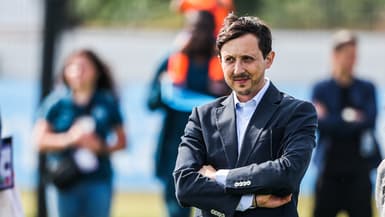 Pablo Longoria lors du match des féminines de l'OM face à Toulouse, le 18 mai 2025.