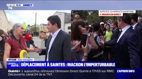 Emmanuel Macron à Saintes: "On est beaucoup à être prêts à l'embêter pendant quatre ans", confie cette manifestante 