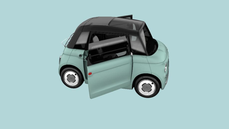 Le visuel de la Fiat Topolino ne permet plus de la voir à 360° mais le drapeau italien a bien disparu.