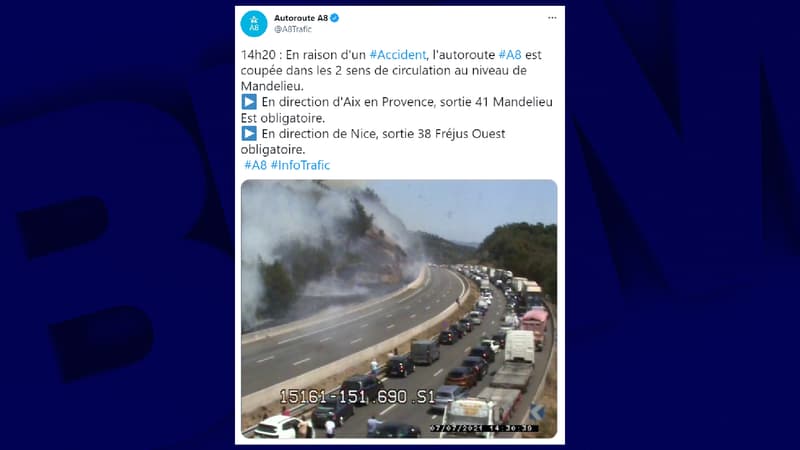 Un accident s'est produit sur l'A8.