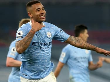 L'attaquant brésilien de Manchester City, Gabriel Jesus, auteur d'un doublé lors du match de Premier League à domicile face à Wolverhampton, le 2 mars 2021
