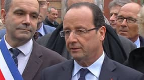 François Hollande, en déplacement dans l'Eure, le 5 janvier 2013