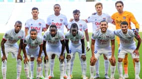 Les joueurs de l'OL lors du match amical contre Nice, le 4 juillet 2020