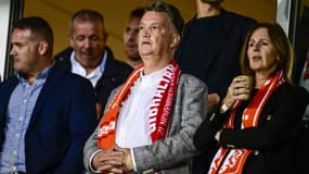 L'entraîneur Louis Van Gaal en tribunes pendant un match des Pays-Bas, novembre 2023