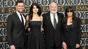 Rob Reiner, son épouse Michel Songer Reiner et leurs enfants Jake et Romy, le 15 janvier 2024 à Los Angeles.
