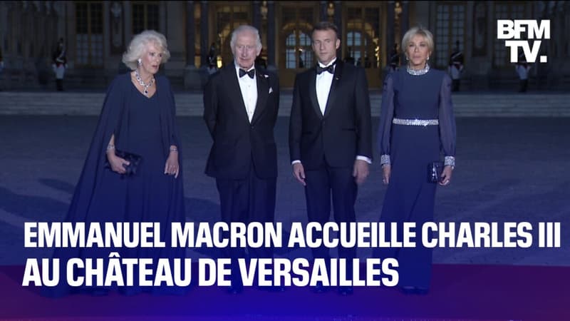 Emmanuel Macron accueille Charles III au château de Versailles pour le dîner d'État en son honneur