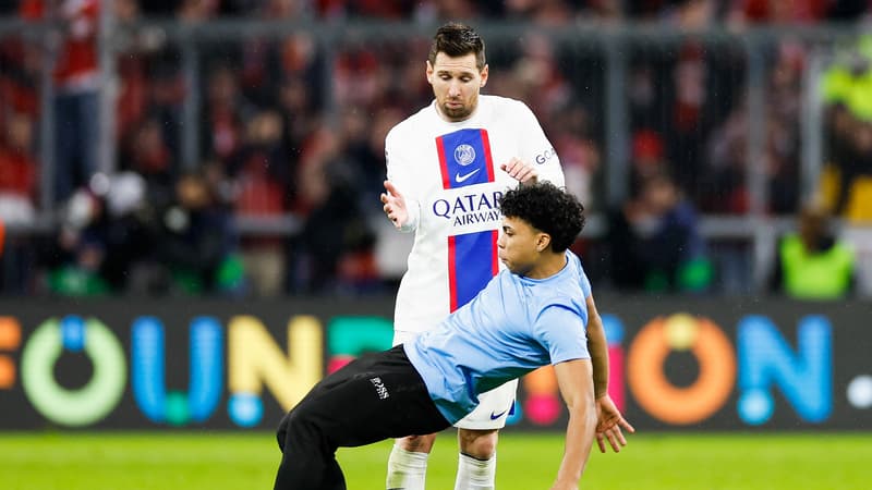 Bayern-PSG: un envahisseur de terrain manque de tacler Messi et se fait malmener par la sécurité