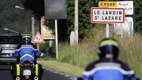 Des gendarmes se dirigent en direction du Lardin-Saint-Lazare 