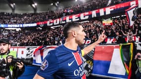 Le latéral marocain Achraf Hakimi continue d'être une valeur sûre de ce PSG cette saison
